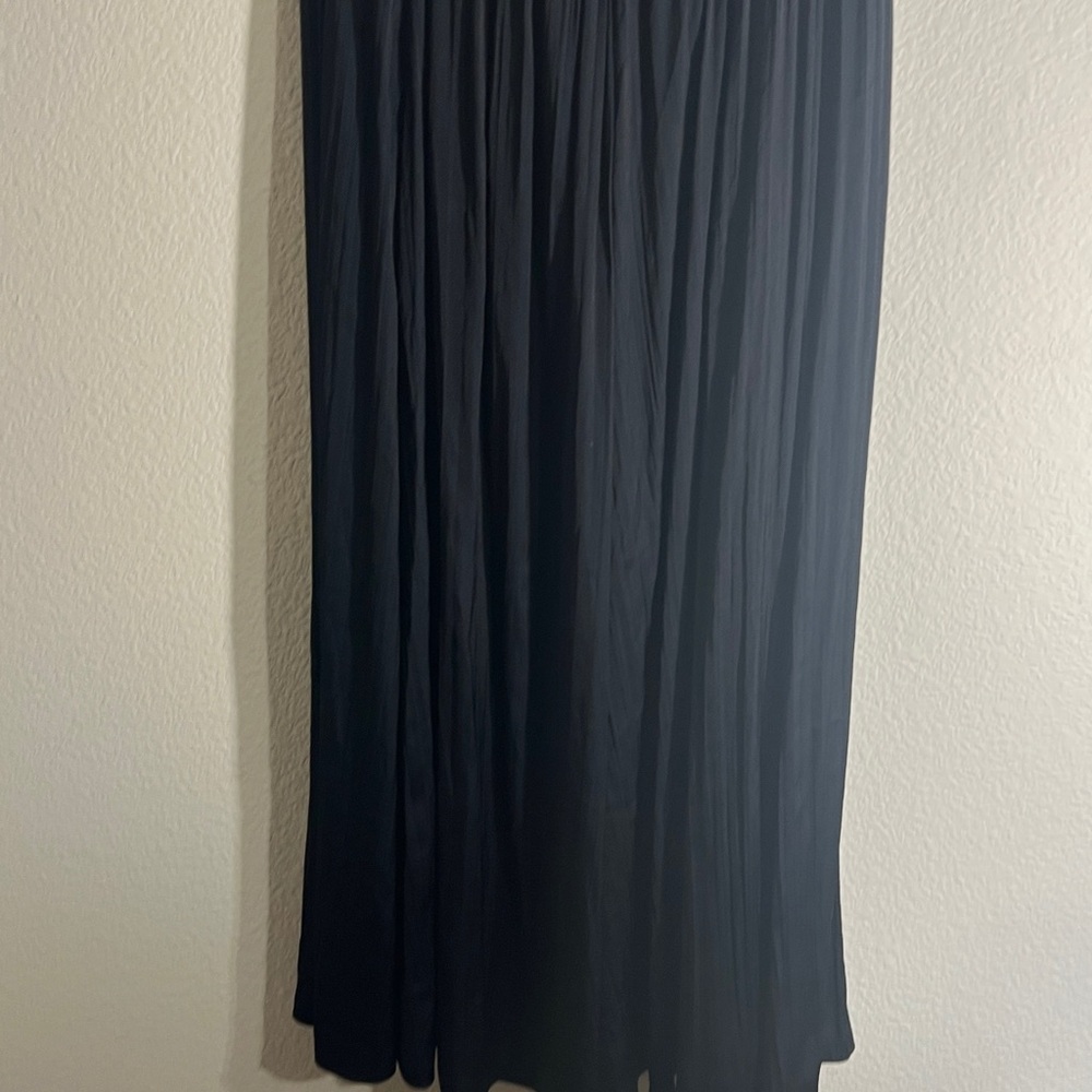 Anthropologie Black Pleated Maxi Skirt Sz M | Minimalist NWOT - Picture 6 of 8